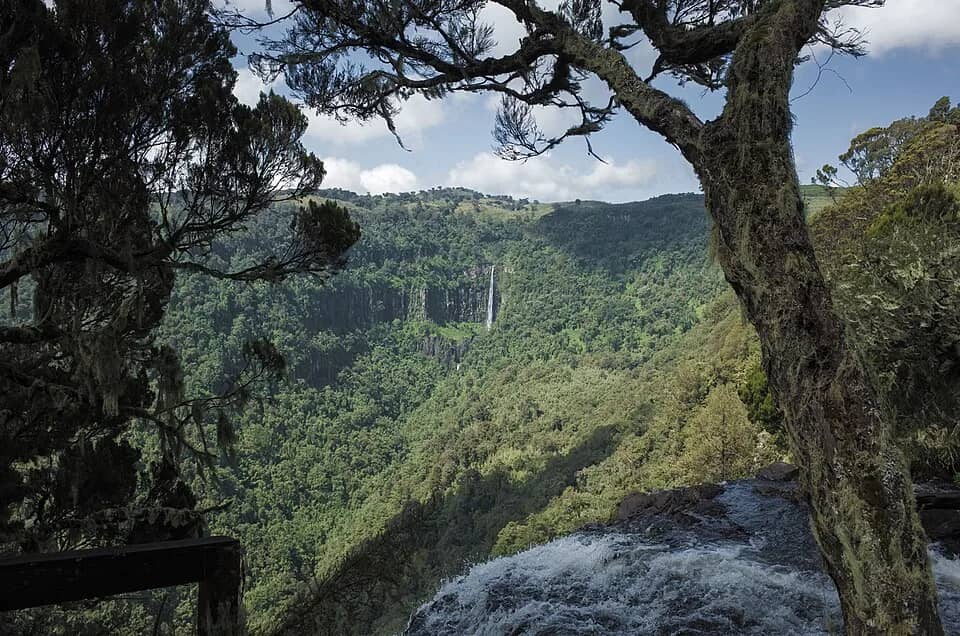 Gura Falls dropping into the valley in the Aberdare Range